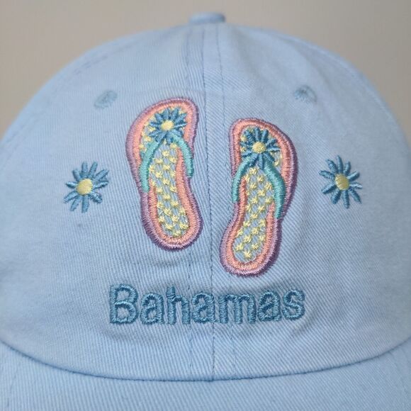 Bahamas Women's Strapback Hat Blue OSFA Embroidered Flip Flops Logo - Picture 4 of 12